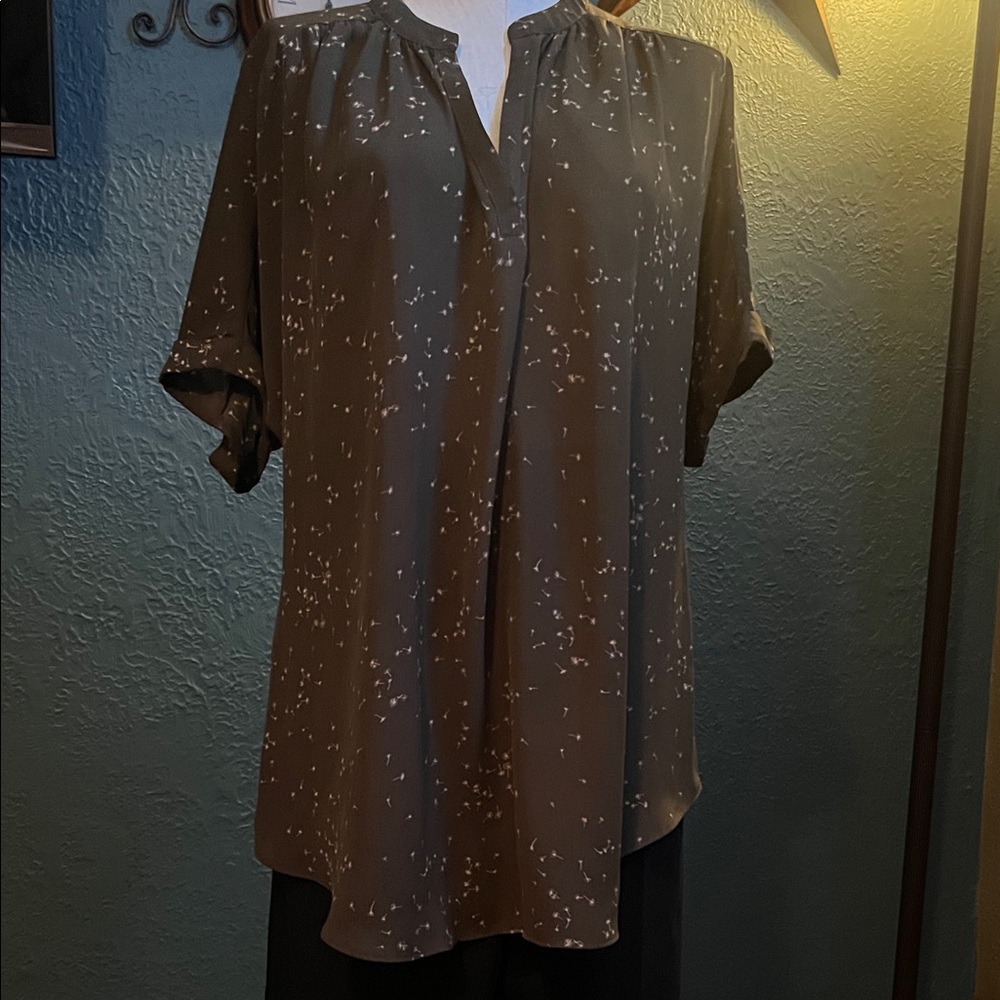 a.n.a green and pink Patterned Blouse